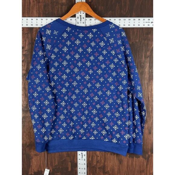 Disney Merry Stitchmas Sweatshirt Womens 2XL XXL Blue Christmas Blinking‎ Lights - Picture 5 of 7